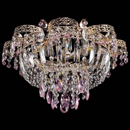 Люстра Камея Флора №4 розовая в Сочи Гусь Хрустальный