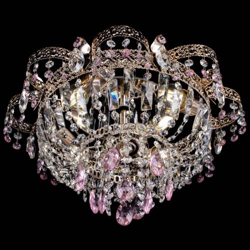 Люстра Камея Флора №4 розовая в Сочи Гусь Хрустальный