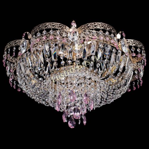 Люстра Камея Флора Журавлик №6 розовая в Сочи Гусь Хрустальный