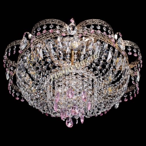 Люстра Камея Флора Журавлик №6 розовая в Сочи Гусь Хрустальный