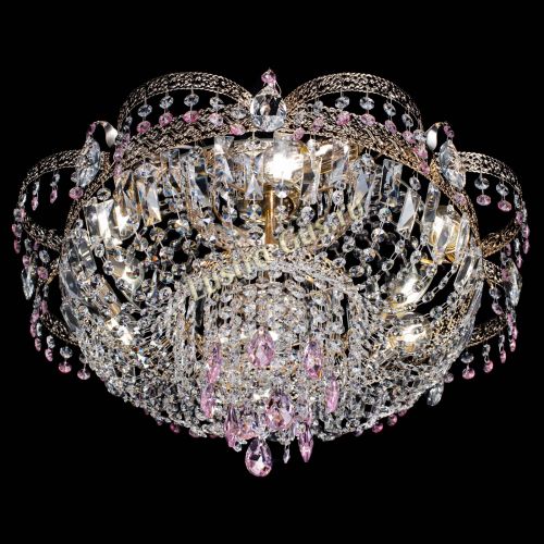 Люстра Камея Флора Журавлик №6 розовая в Сочи Гусь Хрустальный