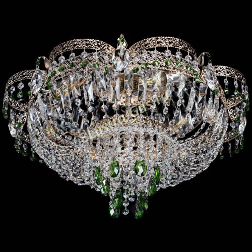 Люстра Камея Флора Журавлик №6 зеленая в Сочи Гусь Хрустальный
