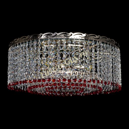 Люстра Капель оптикон №2 красная в Сочи Гусь Хрустальный
