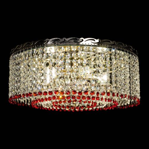 Люстра Капель оптикон №2 красная в Сочи Гусь Хрустальный