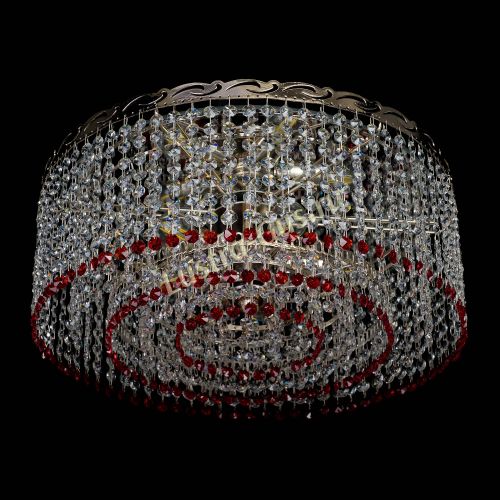Люстра Капель оптикон №2 красная в Сочи Гусь Хрустальный