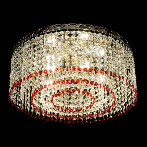 Люстра Капель оптикон №2 красная в Сочи Гусь Хрустальный