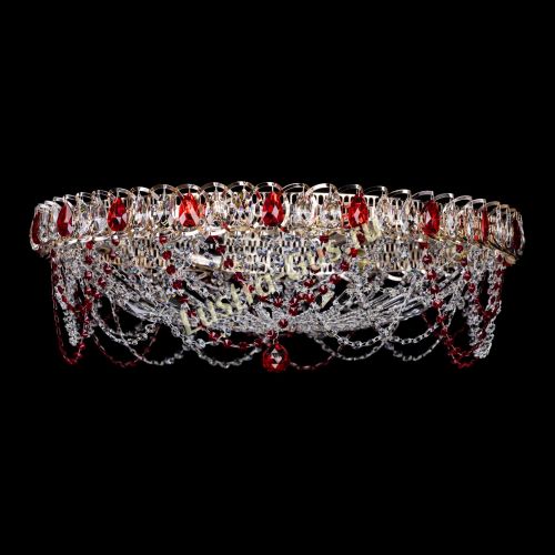 Люстра Каскад Ажур 700 мм красный в Сочи Гусь Хрустальный