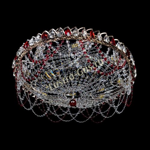 Люстра Каскад Ажур 700 мм красный в Сочи Гусь Хрустальный