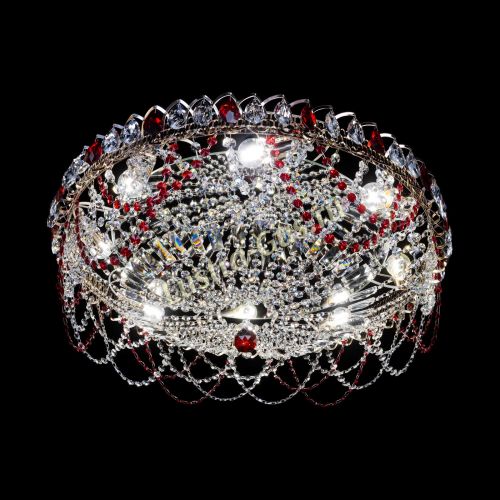 Люстра Каскад Ажур 700 мм красный в Сочи Гусь Хрустальный