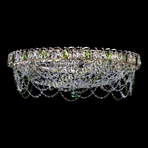 Люстра Каскад Ажур 700 мм зеленый в Сочи Гусь Хрустальный