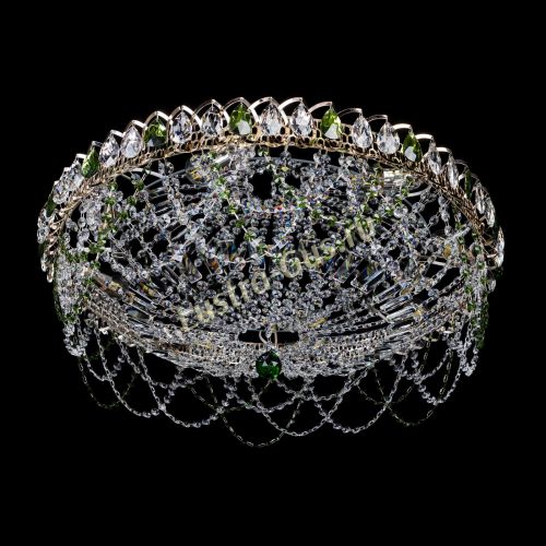 Люстра Каскад Ажур 700 мм зеленый в Сочи Гусь Хрустальный