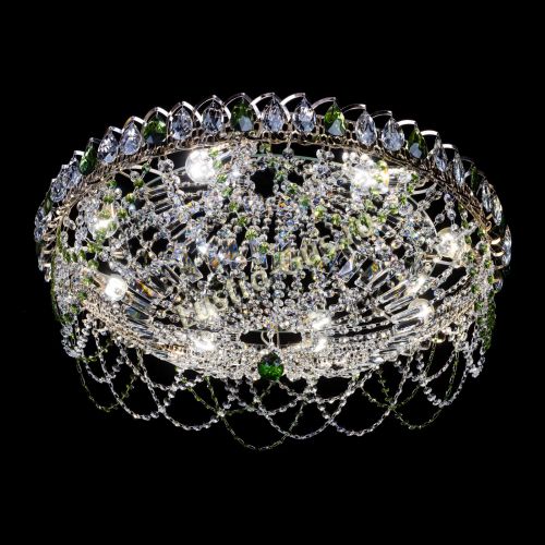 Люстра Каскад Ажур 700 мм зеленый в Сочи Гусь Хрустальный