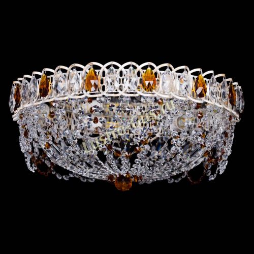 Люстра Каскад Ажур Чайная белая в Сочи Гусь Хрустальный