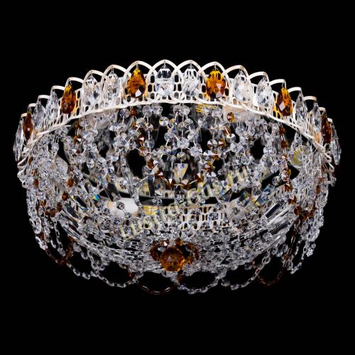 Люстра Каскад Ажур Чайная белая в Сочи Гусь Хрустальный