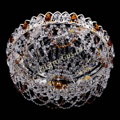 Люстра Каскад Ажур Чайная белая в Сочи Гусь Хрустальный