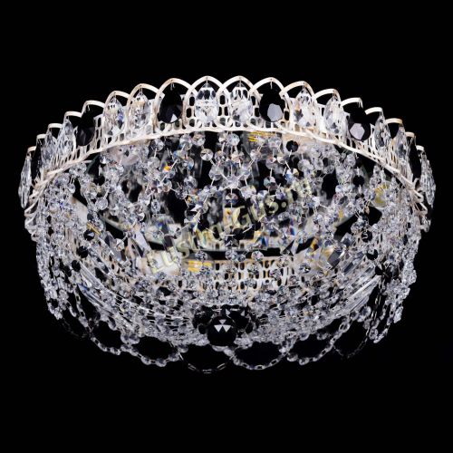 Люстра Каскад Ажур Черная белая в Сочи Гусь Хрустальный