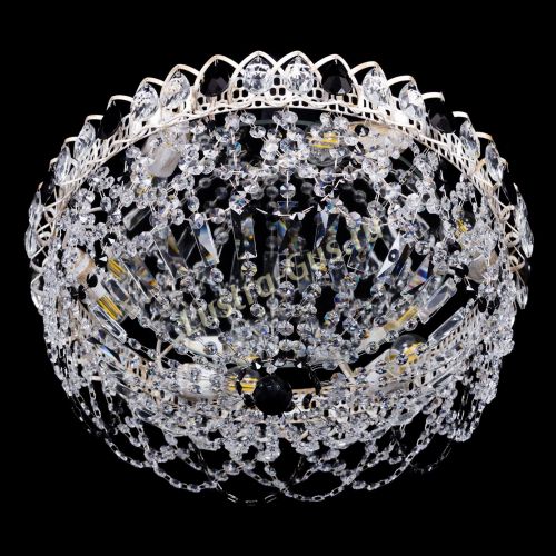 Люстра Каскад Ажур Черная белая в Сочи Гусь Хрустальный