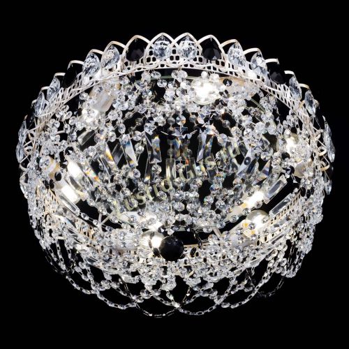 Люстра Каскад Ажур Черная белая в Сочи Гусь Хрустальный