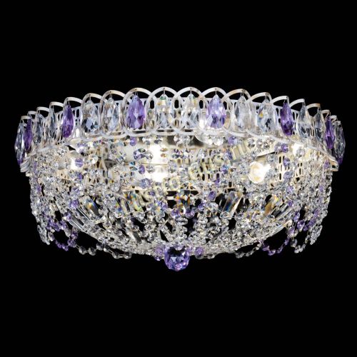 Люстра Каскад Ажур Фиолетовая белая в Сочи Гусь Хрустальный