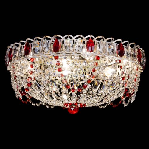 Люстра Каскад Ажур Красная белая в Сочи Гусь Хрустальный