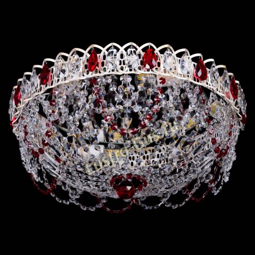Люстра Каскад Ажур Красная белая в Сочи Гусь Хрустальный