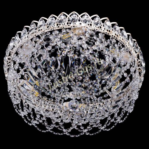 Люстра Каскад Ажур белая в Сочи Гусь Хрустальный