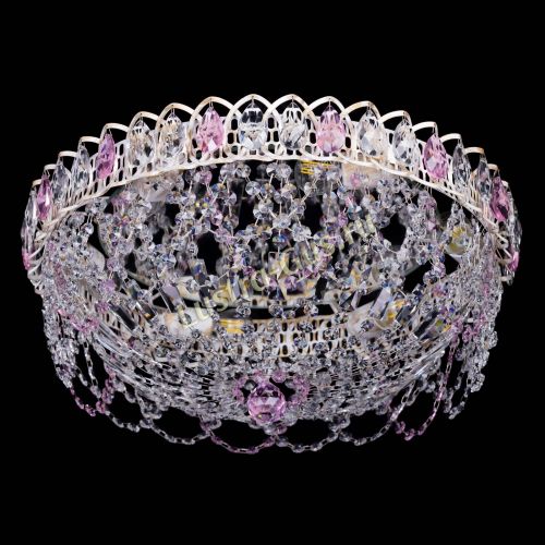 Люстра Каскад Ажур Розовая белая в Сочи Гусь Хрустальный