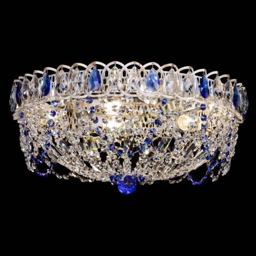 Люстра Каскад Ажур Синяя белая в Сочи Гусь Хрустальный