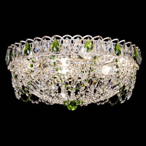 Люстра Каскад Ажур Зеленая белая в Сочи Гусь Хрустальный