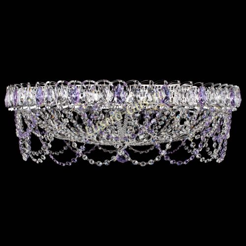Люстра Каскад Ажур 700 мм фиолетовый в Сочи Гусь Хрустальный