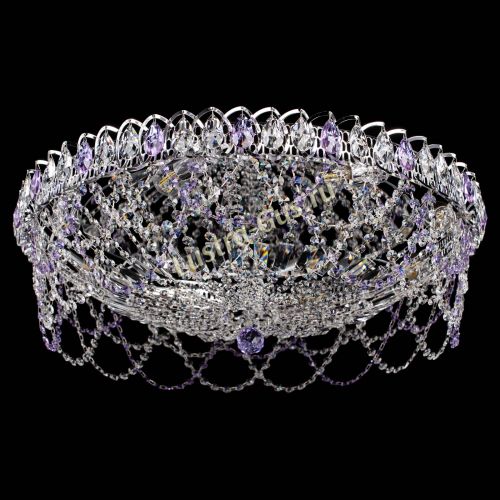 Люстра Каскад Ажур 700 мм фиолетовый в Сочи Гусь Хрустальный