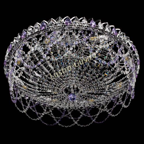 Люстра Каскад Ажур 700 мм фиолетовый в Сочи Гусь Хрустальный