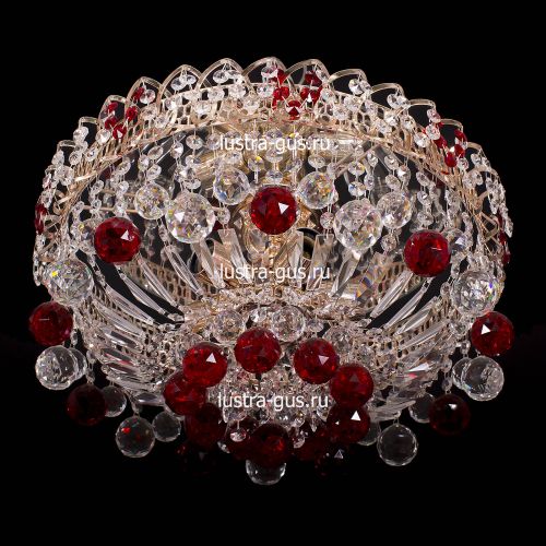 Люстра Катерина шар красная в Сочи Гусь Хрустальный