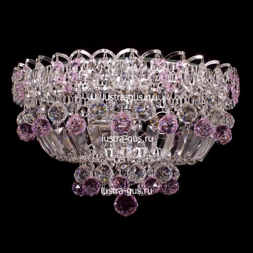 Люстра Катерина шар розовая в Сочи Гусь Хрустальный