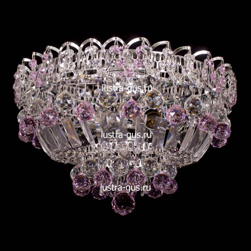 Люстра Катерина шар розовая в Сочи Гусь Хрустальный