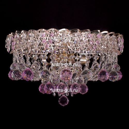 Люстра Катерина шар розовая в Сочи Гусь Хрустальный