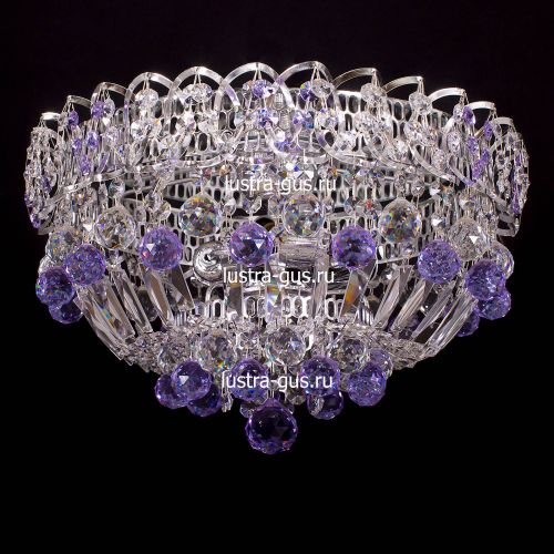 Люстра Катерина шар сиреневая в Сочи Гусь Хрустальный