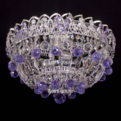 Люстра Катерина шар сиреневая в Сочи Гусь Хрустальный