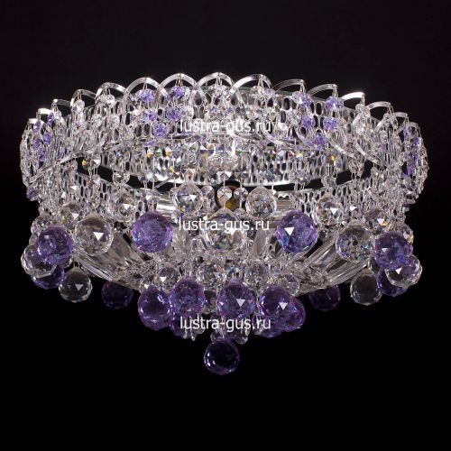 Люстра Катерина шар сиреневая в Сочи Гусь Хрустальный