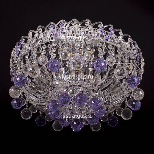Люстра Катерина шар сиреневая в Сочи Гусь Хрустальный