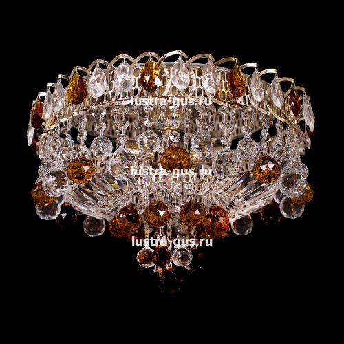 Люстра Катерина Шар Плюс цветная в Сочи Гусь Хрустальный