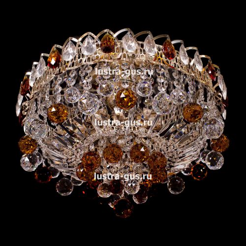 Люстра Катерина Шар Плюс цветная в Сочи Гусь Хрустальный