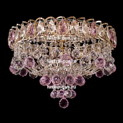 Люстра Катерина Шар Плюс цветная в Сочи Гусь Хрустальный