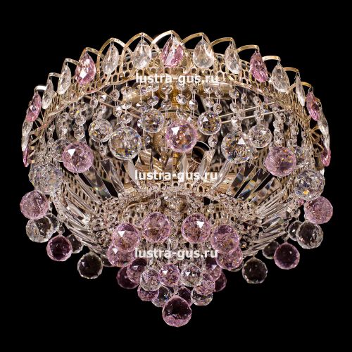 Люстра Катерина Шар Плюс цветная в Сочи Гусь Хрустальный