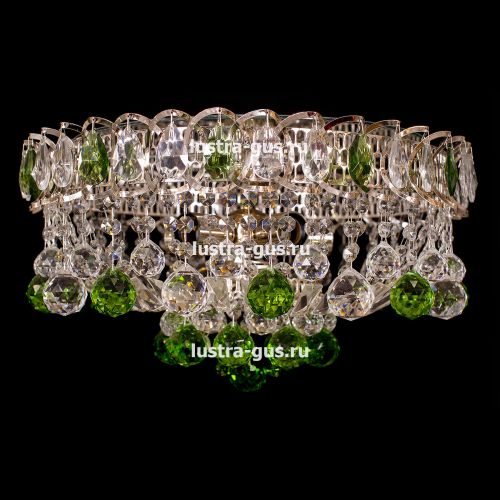 Люстра Катерина Шар Журавлик зеленая в Сочи Гусь Хрустальный