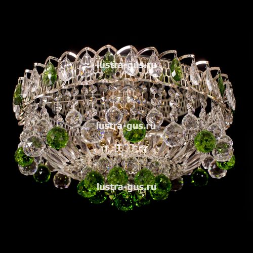 Люстра Катерина Шар Журавлик зеленая в Сочи Гусь Хрустальный
