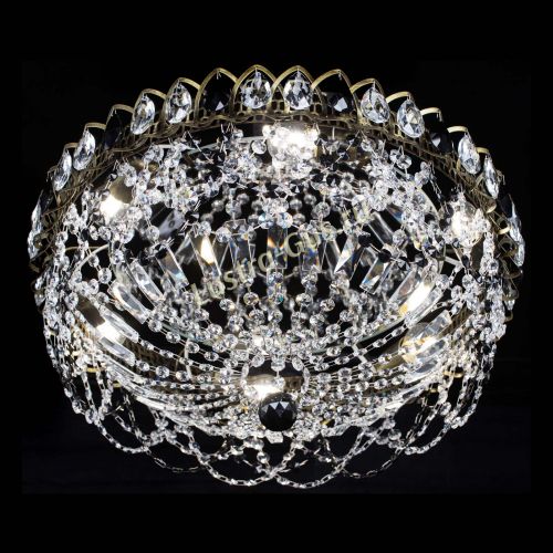 Люстра Хрустальный Каскад Ажур под бронзу Черная в Сочи Гусь Хрустальный