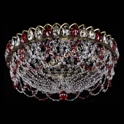 Люстра Хрустальный Каскад Ажур под бронзу Красная в Сочи Гусь Хрустальный