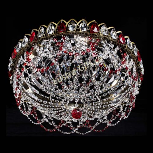 Люстра Хрустальный Каскад Ажур под бронзу Красная в Сочи Гусь Хрустальный