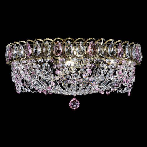 Люстра Хрустальный Каскад Ажур под бронзу Розовая в Сочи Гусь Хрустальный